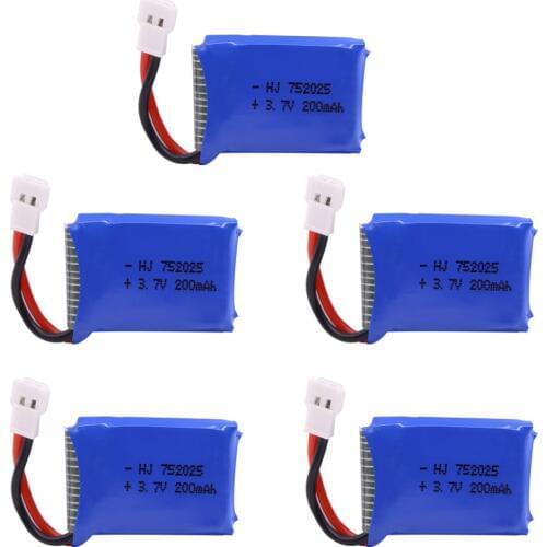 3.7V LiPo Battery for Syma X4 X11 X13 RC Quadcopter Drone Parts 3.7V 200mah 752025 Li-polymer Battery 1-10PCS