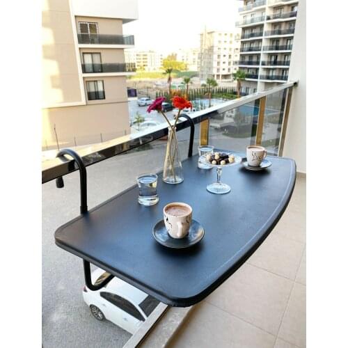 Small Mini European Modern Simple Garden Balcony Railing Metal Carbon Steel Wall Mounted Folding Hanging Study Table мебель стол