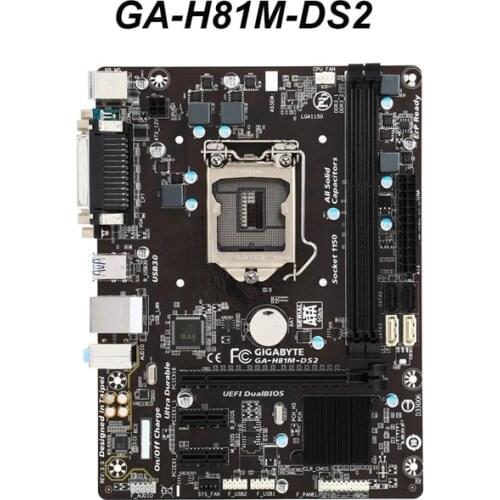 For Gigabyte GA-H81M-DS2 Desktop Motherboard H81M-DS2 H81 LGA 1150 i3 i5 i7 DDR3 16G Micro-ATX Used Mainboard