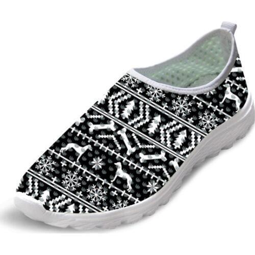 Schoenen vrouw Greyhound silhouette christmas ruby pattern printed Mesh breathable surface shoes Men women shoes sneakers 2021
