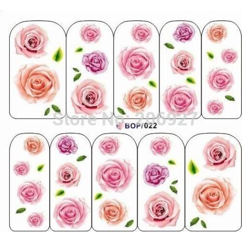 2PCS BOP022 Cartoon Nail Art Water Decal Nail Water Transfer Sticker