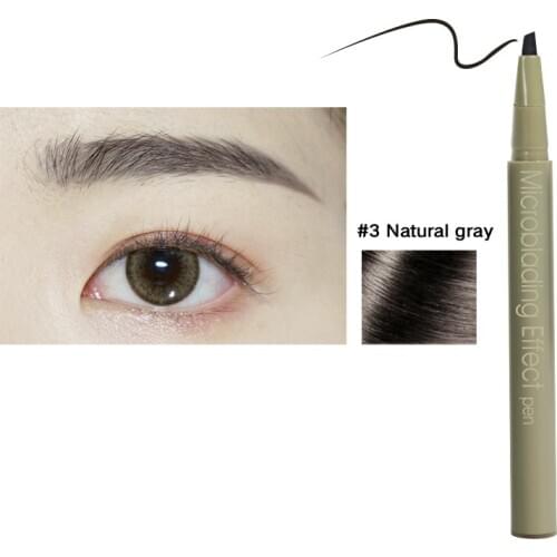 Natural Microblading Effect Eyebrow Pen Waterproof Makeup Pencil Eye Brow Pen Natural Gray/Brown/Gray Brown Longlasting