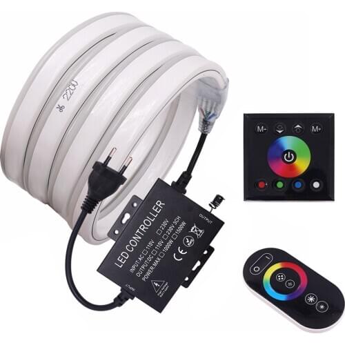 RGB Neon Light Led Strip 220V Remote Control 1500W Controller Fiexible LED Neon Sign Soft Rope Lights Home Decoration