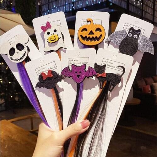New Girls Cute Halloween Gifts Cartoon Ghost Hairpins Funny Headband Colorful Hair Ornament Clips Kids Fashion Hair Accessories