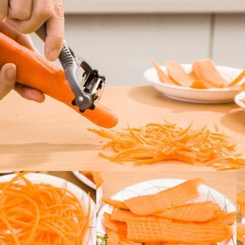 New Multifunctional Kitchen Accessories 360 Degree Rotary Potato Peeler Vegetable Cutter Fruit Melon Planer Grater with 3 Blades
