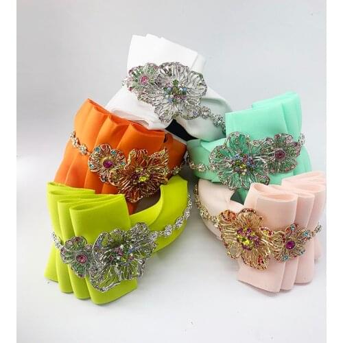 Luxurious Imitation Baroque Headband Shiny Big Cloth Hair Hoop Hair Bands For Women Wide Headband Women Girls Party Headpiece