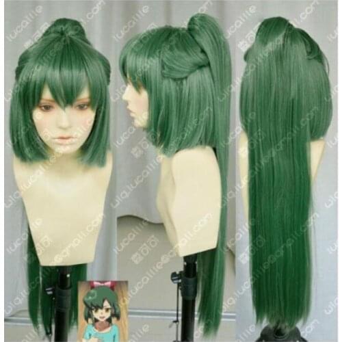 Wig Takahashi South Dark green cosplay Wig +80CM horsetail Clip