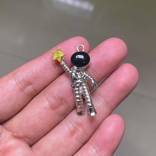3pcs 38x24mm Astronaut Charms Pendants Antique Silver Tone Jewelry Making DIY Bracelet Necklace Handmade Craft Accessories
