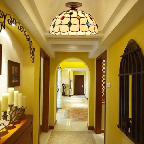 Light Ceiling Lamps Bedroom Study Aisle Beauty Salon Office Loft European Pastoral American Mediterranean Sea gem ceiling lights