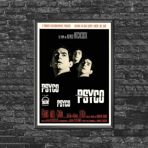 Psycho - Hitchcock 60s Cinema Movie Poster Canvas Print Art Wall Painting Home Decoration (No Frame)