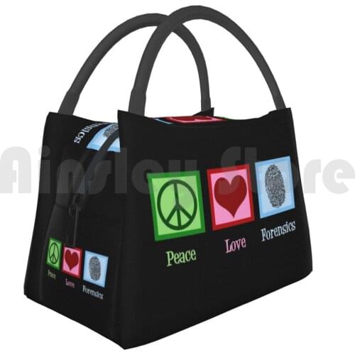 Cooler Lunch Bag Picnic Bag Peace Love Forensics Forensics Peace Love Forensics Csi Investigator Fingerprint