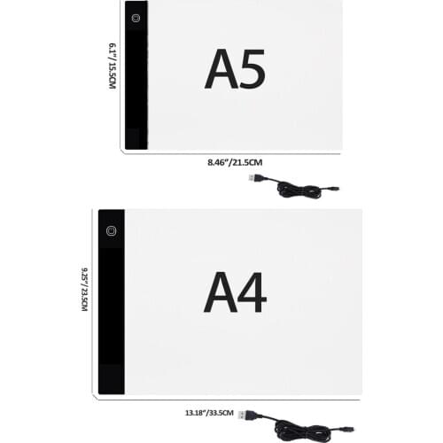 A4/A5 Size Three Level Dimmable USB Led Light Pad,Tablet Eye Protection Easier for Diamond Painting Embroidery Tools Accessories