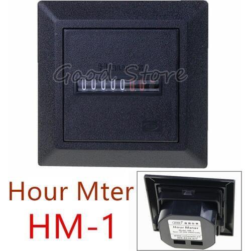 1PCS HM-1 Black register disply AC220-240V 50HZ AC380V60HZ 0-99,999.99H Mechanical Hour Meter