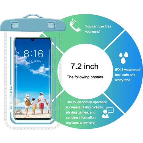 Waterproof Phone Pouch Drift Diving Swimming Bag Dry Bag Case Cover For Phone Water Beach Pool 6.8 inch