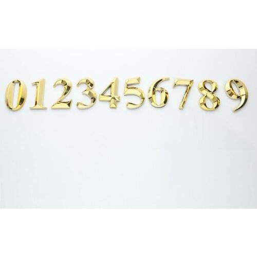 Height 5cm Golden Home Sticker Address Door Label Gold Modern House Number 0-9 Hotel Apartment Door Plate Home Decor Accessories
