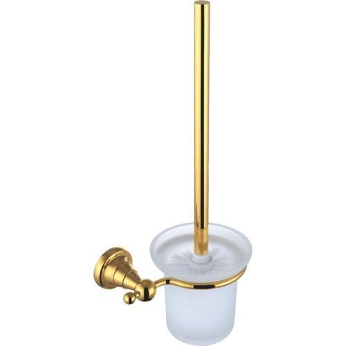 Gold finish Bath Bathroom Suction Cup Toilet Brush Holder GB002d