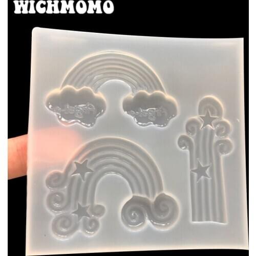 2019 New 1PCS Rainbow Clouds Craft DIY Transparent UV Resin Liquid Silicone Combination Molds for Making Jewelry Accessories