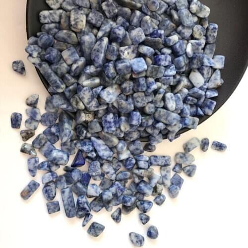 100g 7mm-9mm Blue Dot Stone Gravel Mineral Collection Rough Rock Fish Tank Garden Landscaping Decoration Home Gifts
