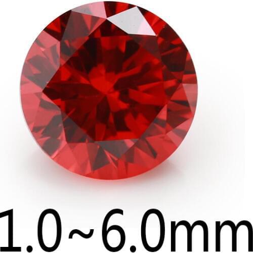 100PCS 1.0mm~6.0mm Round Shape Loose CZ Stone Orange Color AAAAA Cubic zirconia Synthetic Gems For Jewelry DIY Stone