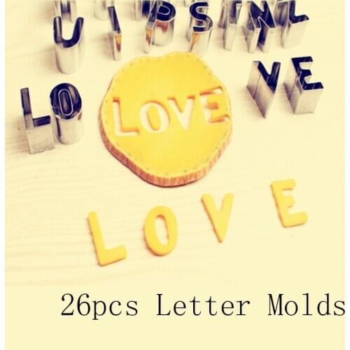 26 Alphabet Letters Cake Biscuit Pastry Cutter Fondant Metal Mould Pastelaria Cortador De Bolos Cutting Die Mould