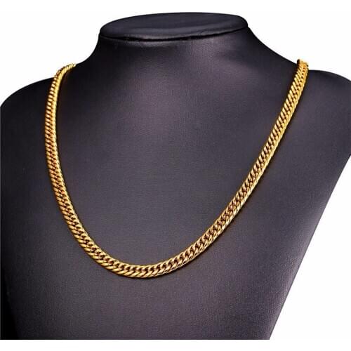 3/4/5/8mm Stainless Steel Men Women Chain Link Necklace Punk Hip Gold Silver-plated Long Necklace Gift Unisex Jewelry Wholesale