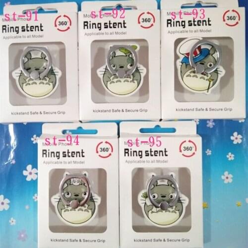 5 Pcs/lot Totoro Model Doll Finger Ring Mobile Phone Stand phone Holder Acrylic 360 Degree Ring Stent Action Figure Toy