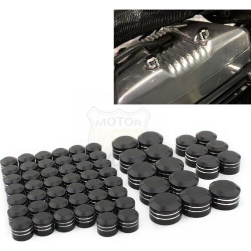 61pcs Motorcycle CNC Engine Screw Topper Cover Head Bolt Caps For Harley Touring Electra Glide Twin Cam 1999-2006 Universal
