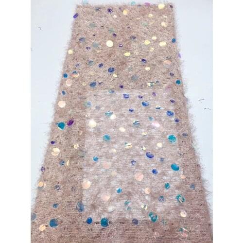 African Lace Fabric 2021 High Quality Sequins Lace French Mesh Fabric Embroidery Nigerian Lace Fabrics For Dress ZX3199