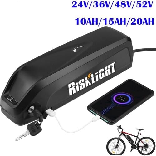 Electric Bike Battery Pack 36V 48V 52V 10AH 15AH 20AH 18650 down tube hailong Bicycle Batteries for bafang 750W 500W 1000W Motor