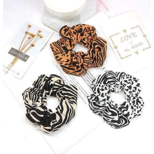 Free shipping OL animal printed women hair scrunchies girls hairbands Ponytail Holder Hair accessories