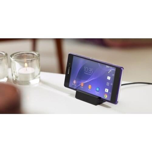 Black Magnetic Desktop Battery Dock Charger For Sony Xperia Z2 L50W Charging Station with USB Cable,Free