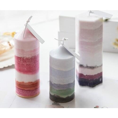 Cylinder Hand-Made Candle Model Diy Small Big Size Lotus Candle Moulds Manual Cute Candel Making Moud Handmade Candle Gift Tool