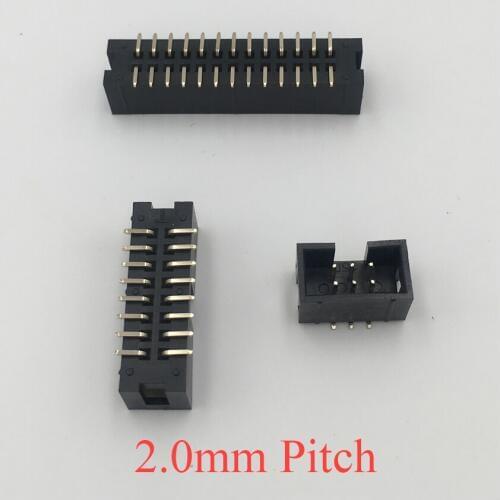 DC3 10P 12P 14P 16P 20P 10 12 14 16 20 Pin 2.0mm Pitch Double Row Space SMD SMT JTAG ISP Header Connector Simple Horn Socket Box
