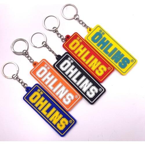Double Sided Ohlins Keychain Motorcycle Stickers Decals For HONDA KAWASAKI KTM BWM YAMAHA SUZUKI