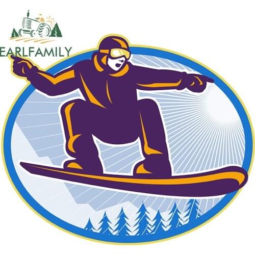 EARLFAMILY 13cm x 10.8cm for Snowboard Waterproof Car Stickers Vinyl Material Decal Motorcycle Personality Scratch-Proof Decor