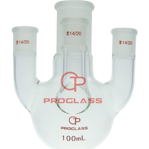 Straight 4 Necks Round Bottom Flask 100mL,Center Joint 24/40,Sides Joint 14/20