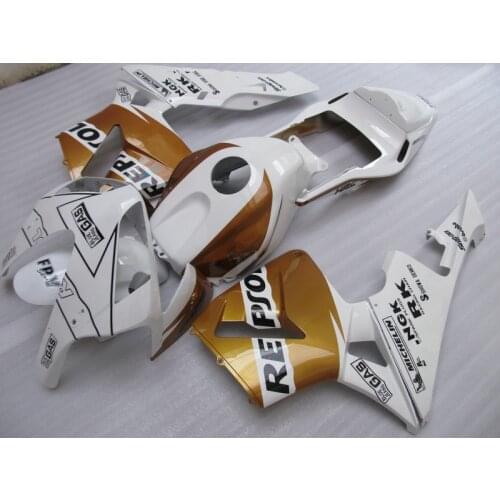 Injection mold bodywork fairing kit for Honda CBR600RR 03 04 white golden REPSOL plastic fairings set CBR 600RR 2003 2004 CF44