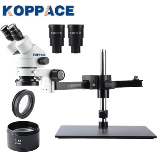 KOPPACE 3.5X-90X Binocular Stereo Microscope Eyepiece WF10X/20 WF20X/10 Sliding Bracket Mobile Phone Repair Microscope