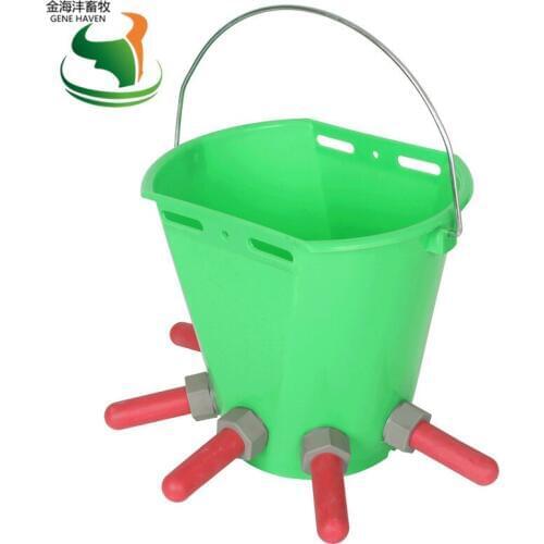 8L calf feeding milk bucket can be ranged from 1 to 5 nipples