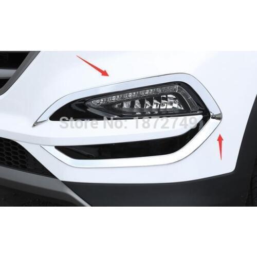 Car front fog lamp cover head fog light cover fit for 2015 2016 2017 for Hyundai Tucson