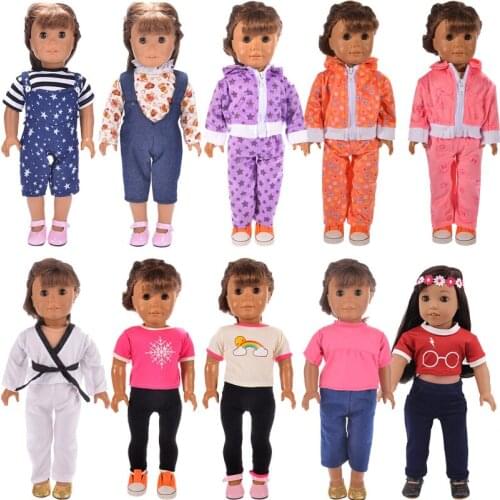 Doll Clothes 2/3 Piece Set Suits Dress For 18 Inch American & 43 Cm Baby New Born Doll Gifts For Our Generations