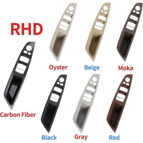 LHD RHD For BMW 5 series F10 F11 2010-2017 Beige Black Car Interior Inner Door Handle Panel Pull Trim Cover Auto Accessories
