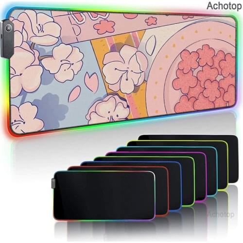 Anime Sexy Girl Ass Gaming RGB Large Mouse Pad Computer Mousepad Led Backlight XXL Surface Mause Pad Keyboard Desk Mat