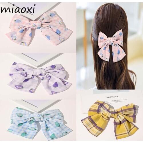 Fashion Lovery Chiffon Bow Hairpin Women Adult Casual Barrettes For Girl Cute Butterfly Hair Accessories Hair Clip