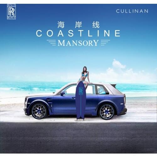 Time Model 1:64 Rolls Royce SUV CULLINAN Mansory 2019 Blue/Silver Metal Chassis with Figure DieCast Model Car