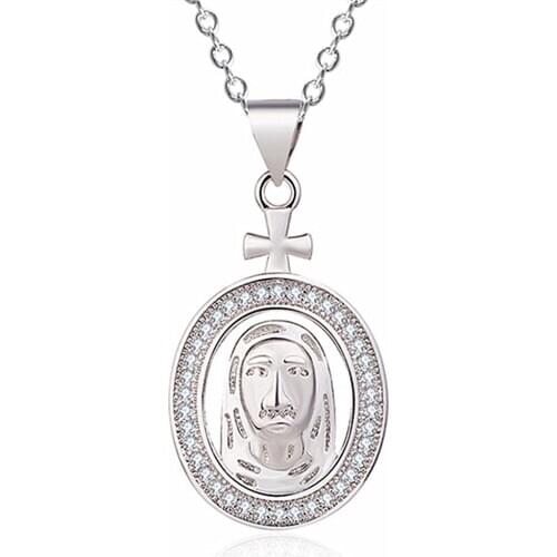 Trendy Gold Jesus Cross Crystal Pendant Necklace For Women Jewelry Men Charm S925 Choker Necklaces Men Lady Party Accessories