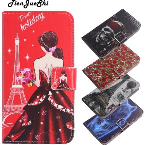 TienJueShi Fashion Flip Book Design Protect Leather Cover Shell Wallet Etui Skin Silicone Case For Explay Fresh 5.0 inch
