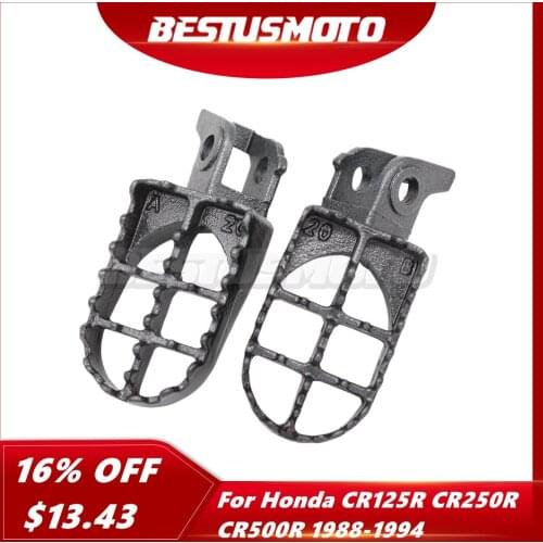 Motocross Cast Iron Foot Pegs Footrests For 1988-1994 Honda CR 125 250 500 CR125 CR250 CR500 CR125R CR250R CR500R