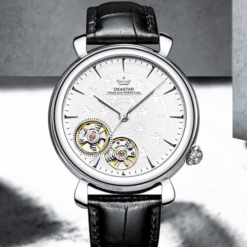 Mens Automatic Mechanical Watch Double Tourbillon 100m Waterproof Watches Men Fashion 42mm Diver Stainless Steel Wristwatch New