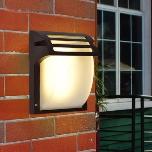Outdoor Light LED wall lamps simple waterproof garden villa loft balcony black iron+glass lighting wall lights FG255